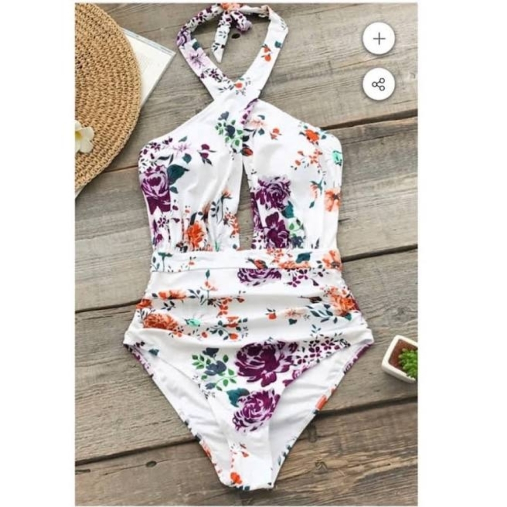 Cupshe Rose Garden Wrap One-Piece Swimsuit